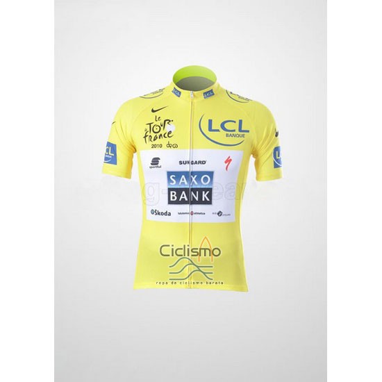 Saxobank Lider Ropa Ciclismo Culotte Corto 2010 Hombre Mangas Cortas AMarillo
